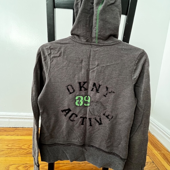 DKNY Gray Zip Up Hoodie Sz M - Picture 3 of 6